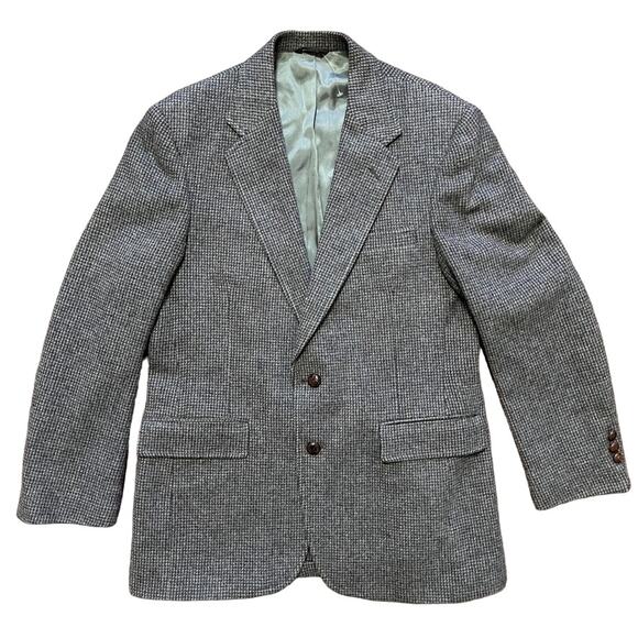VTG BJ KEATS 2 Button Tweed Wool Sport Coat Blazer Jacket SZ 41 LONG - Picture 1 of 10
